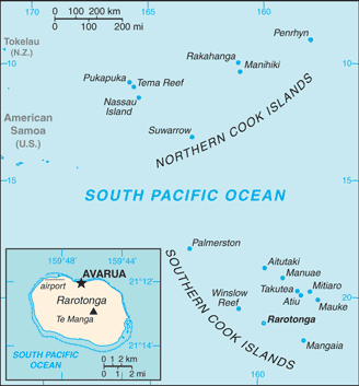 Map of The Cook Islands