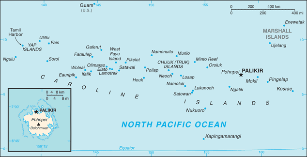 Map of The Federated States of Micronesia