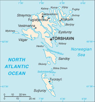 Map of The Faroe Islands