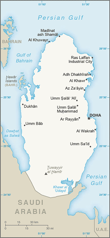 Map of Qatar