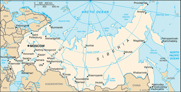 Map of The Russian Federation